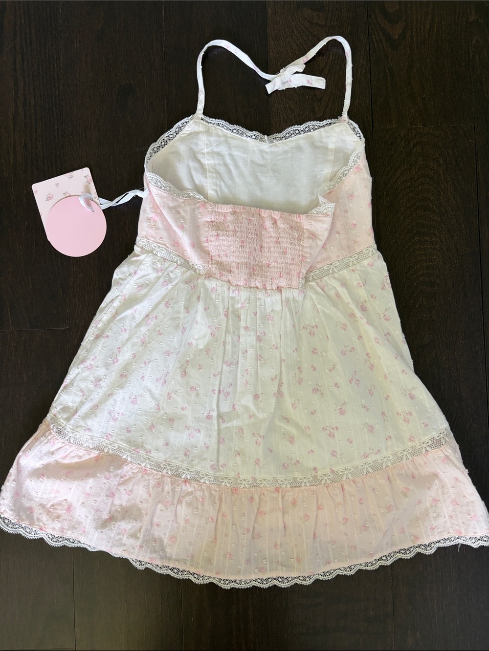NWT LoveShackFancy x Target Annabelle Pink Ditsy Floral Halter Dress Size 16 - Picture 3 of 8